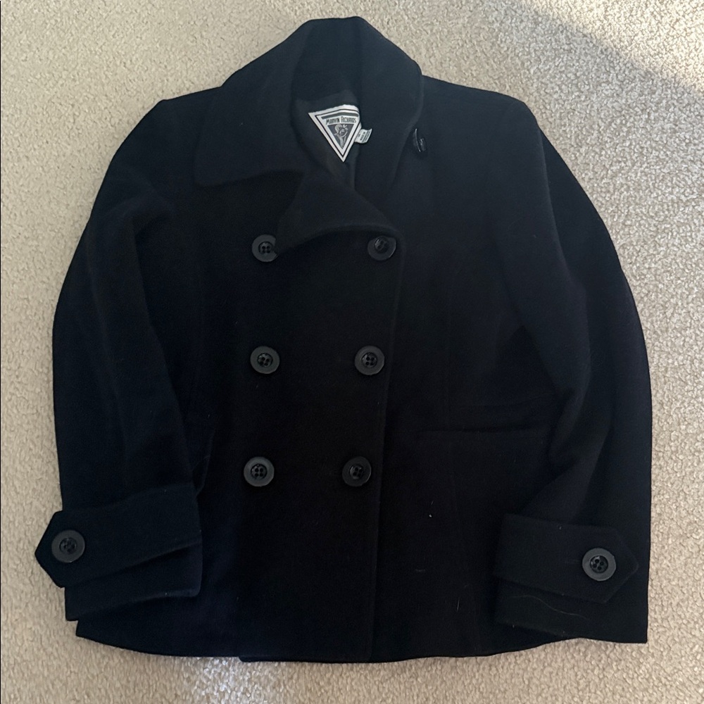 Marvin Richards Elegant Black Pea Coat